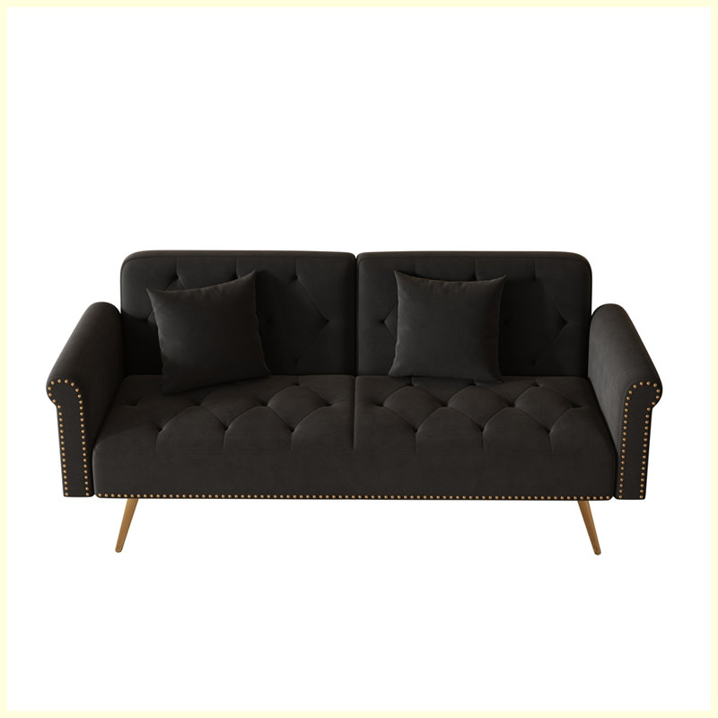 Canapé moderne avec clou pour salon, Noir