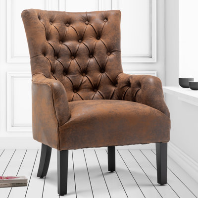 Sarno Upholstered Microfiber / Microsuede Wingback Chair