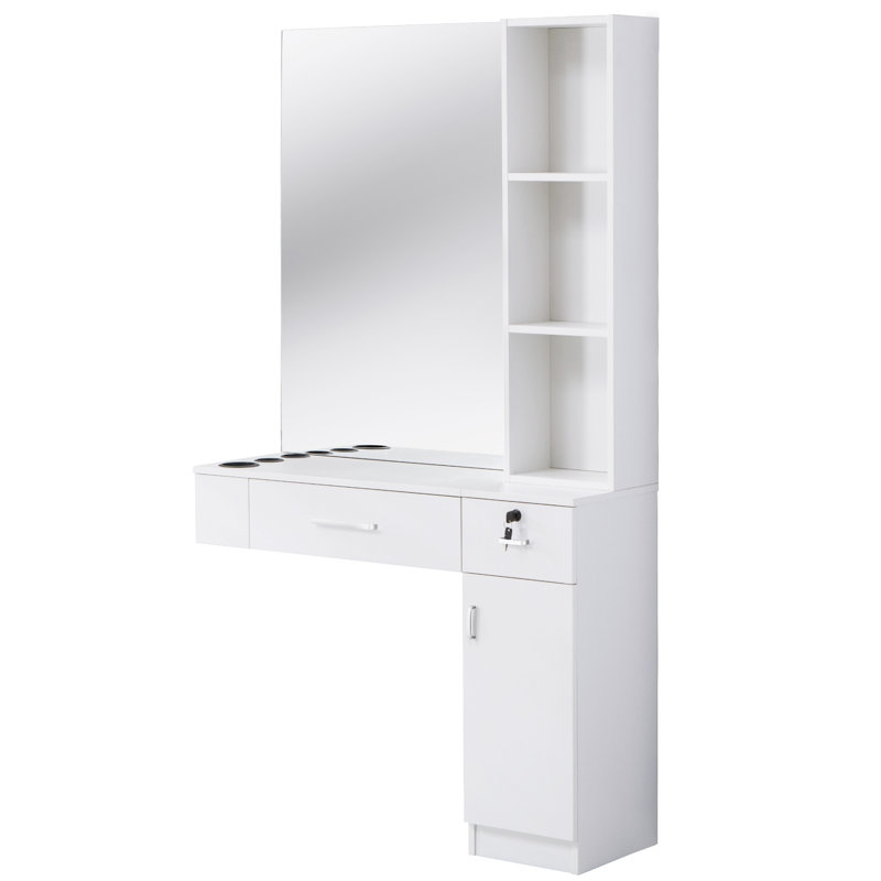 Meuble-lavabo mural avec rangement Brecken, Blanc