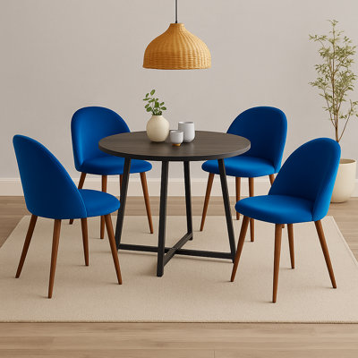 4-Person Round Dining Set With Table And Chairs For Kitchen Or Dining Room