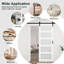 Porte coulissante de style grange, 5 carreaux, 80 po H, panneaux de verre et de bois, apprêt blanc, avec trousse de quincaillerie d'installation (aucun assemblage requis), fermeture amortie-122513043-118013948-135753574