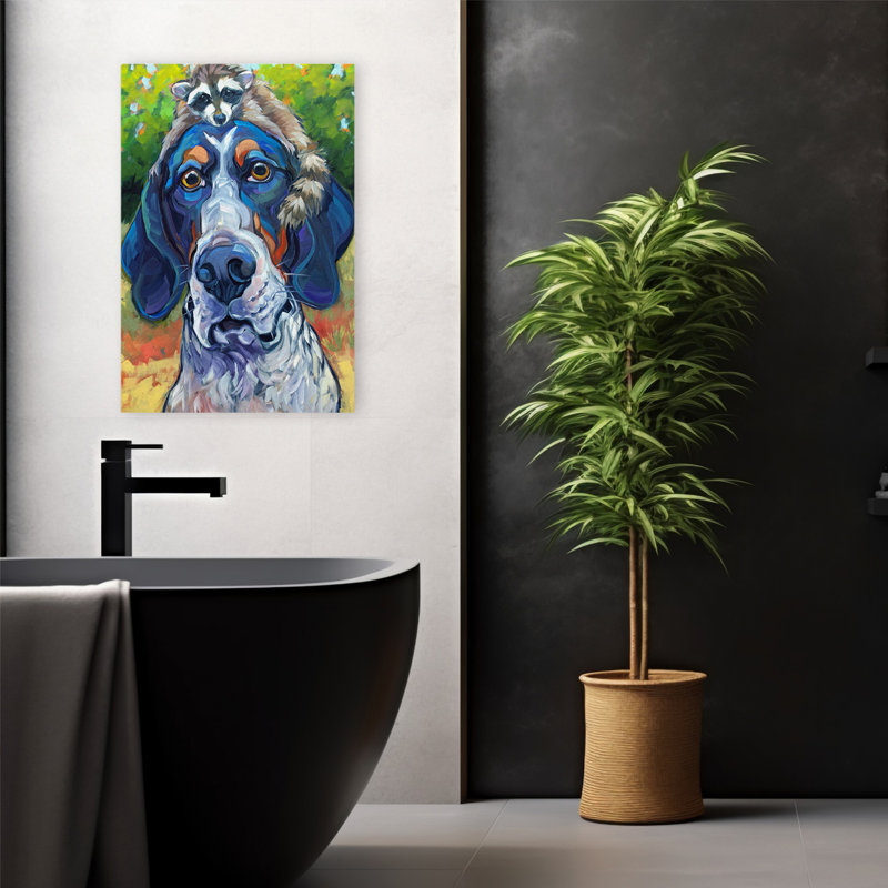 Coonhound - animaux, chiens, humour, ratons laveurs, art, H 24 po x l 16 po