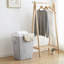 (Paquet de 2) Panier à linge en polyester avec doublure amovible, mince rectangle avec poignées de transport, gris