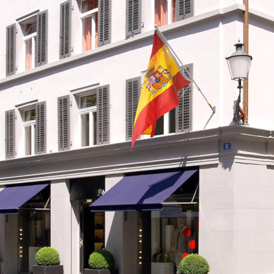  36"H X 60"W EverStrong Series Spain Flag Embroidered Polyester House Flag