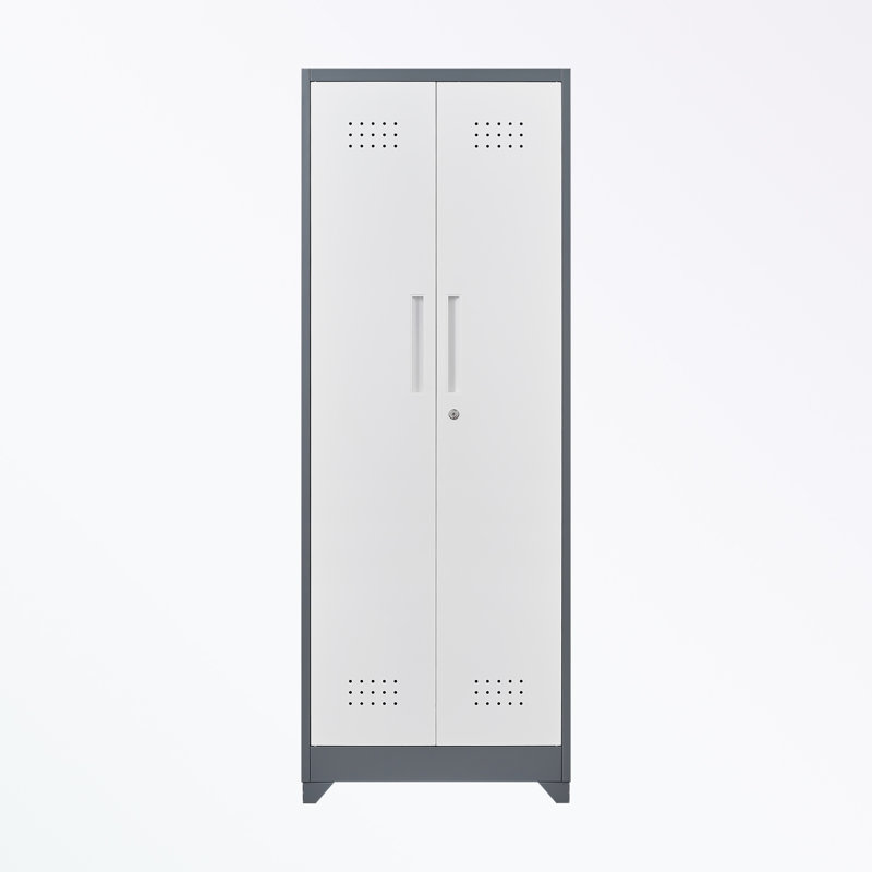 Armoire de rangement à 3 tablettes de 23,62 po de largeur Ihana, Gris / blanc