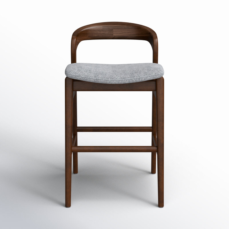 Modern Brazilian Velma Counter Stool, Counter Stool (25.25" Seat Height), Crafted Glaze Performance Boucle