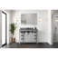 Meuble-lavabo blanc 48 po X P 22 po D, ensemble de comptoir et robinet en quartz gris-117970932