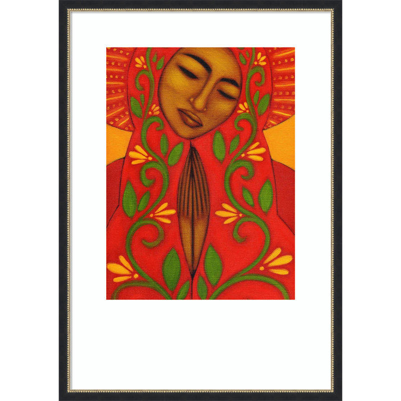 «Red Madonna» par Tamara Adams, reproduction d'art encadrée sur bois