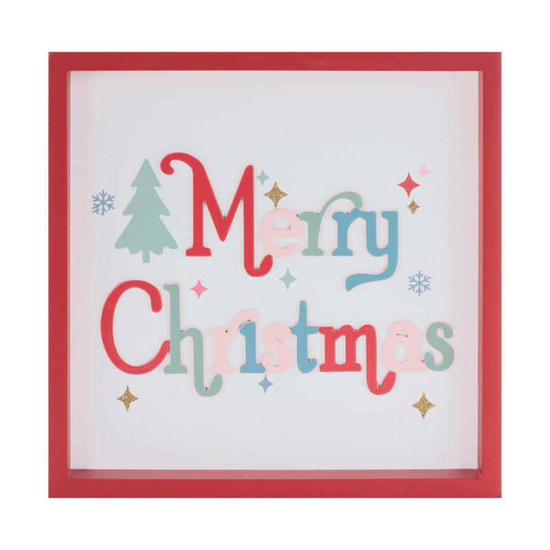 Plaque carrée Merry Christmas 7,75 po