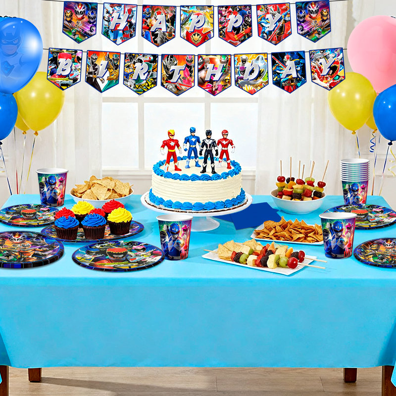 Vaisselle Power Rangers, ensemble de 128 décorations de fête Power Rangers