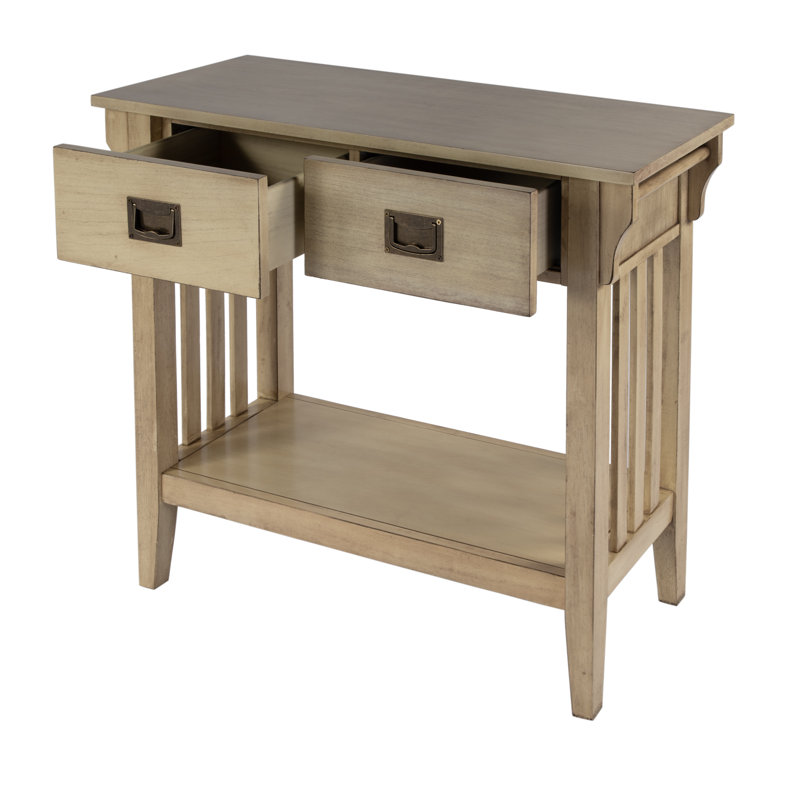 Larina Burl 2- Drawer Console Table, Beige