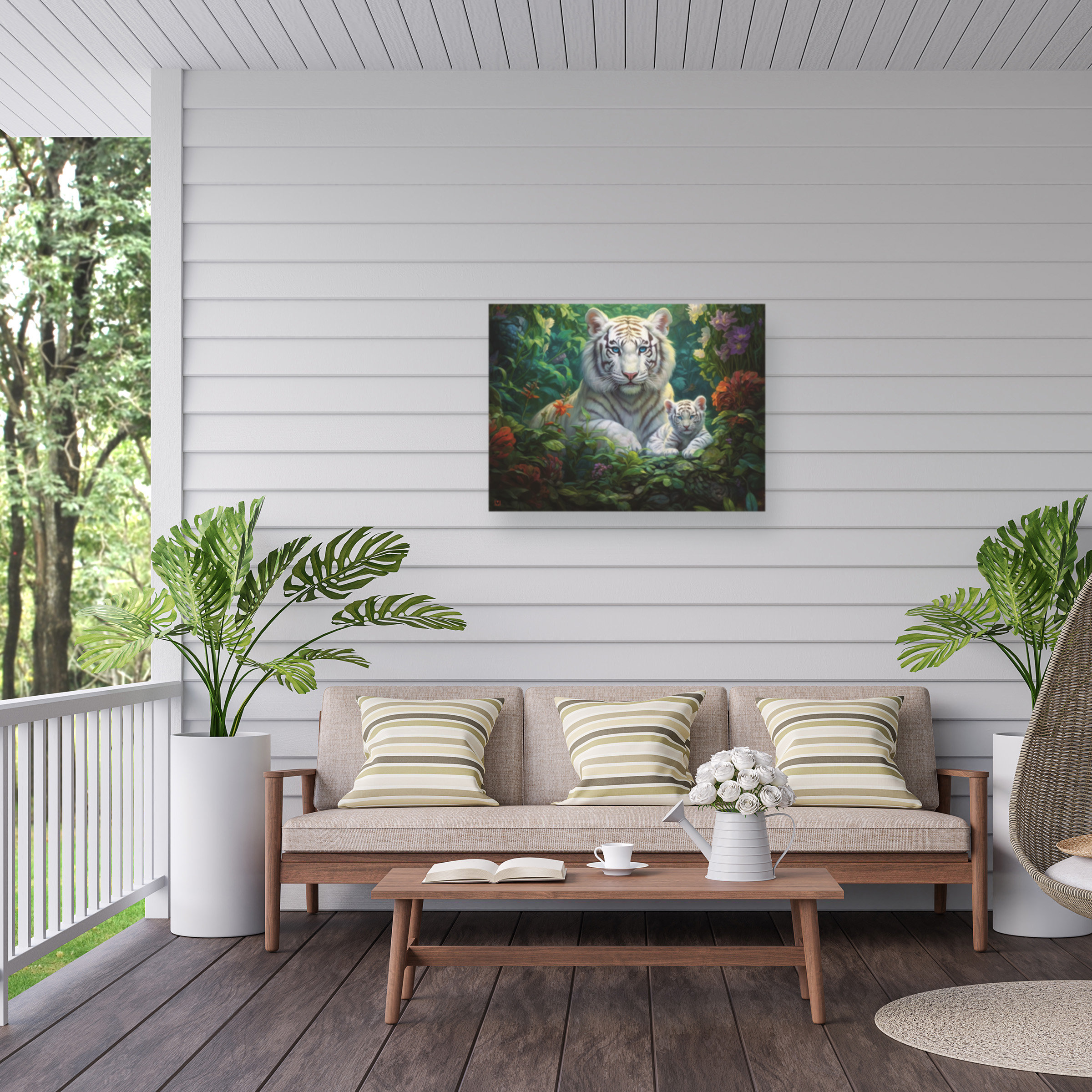 Winston Porter Michael David Ward Tiger Sanctuary Outdoor Canvas | Wayfair