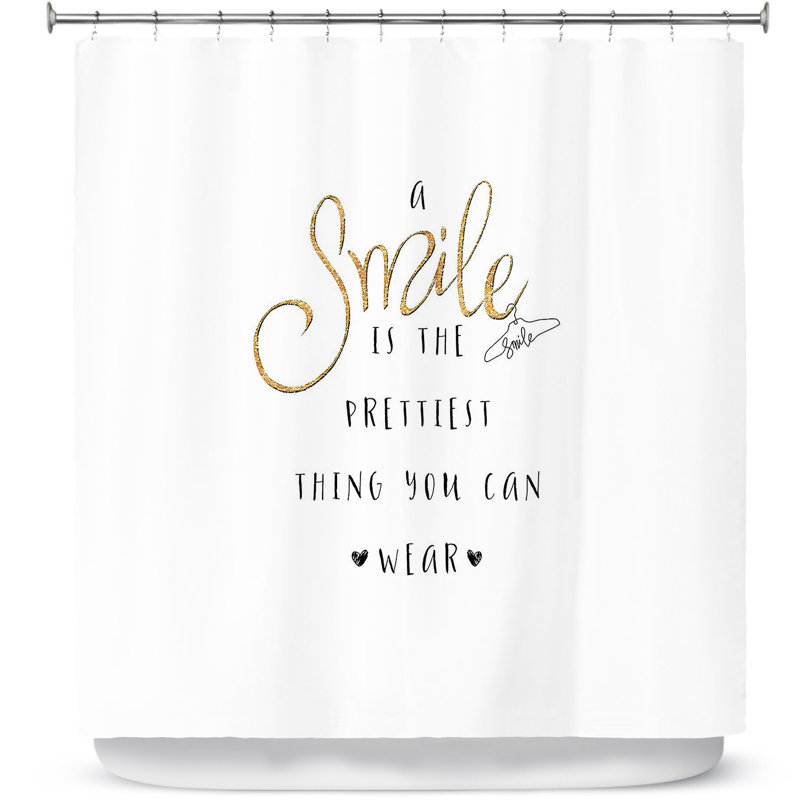 Luker Shower Curtain, Black/Gold