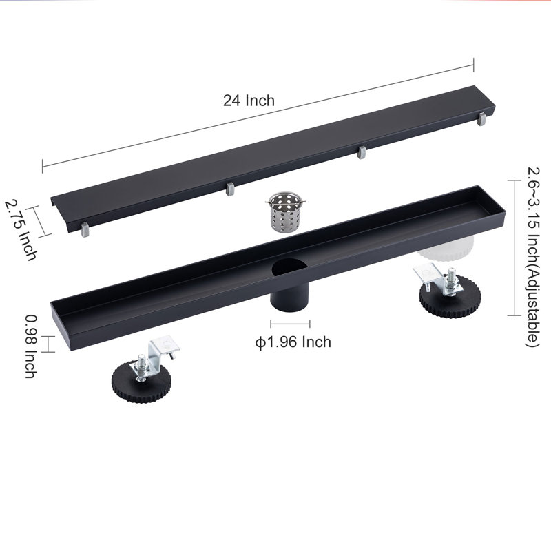 24'' W Linear Grid, Matte Black