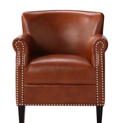Club Chair - Elegant Faux Leather Seat With Hardwood Frame, 4.5" Thick Foam Cushion, No Assembly Needed, 19.3"W X 21.65"D 19"H Seat, 26" Arm H, 30" D, 29.5" W, 33.5" 37.5 Lb Comfortable Leather,