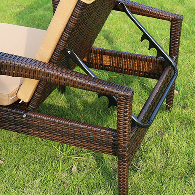 Outdoor courtyard beach leisure recliner, Brown, Brown