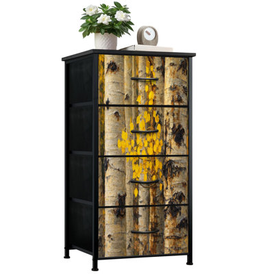 Commode pour chambre à coucher avec 4 tiroirs de rangement Commode d'automne Aspen Tree