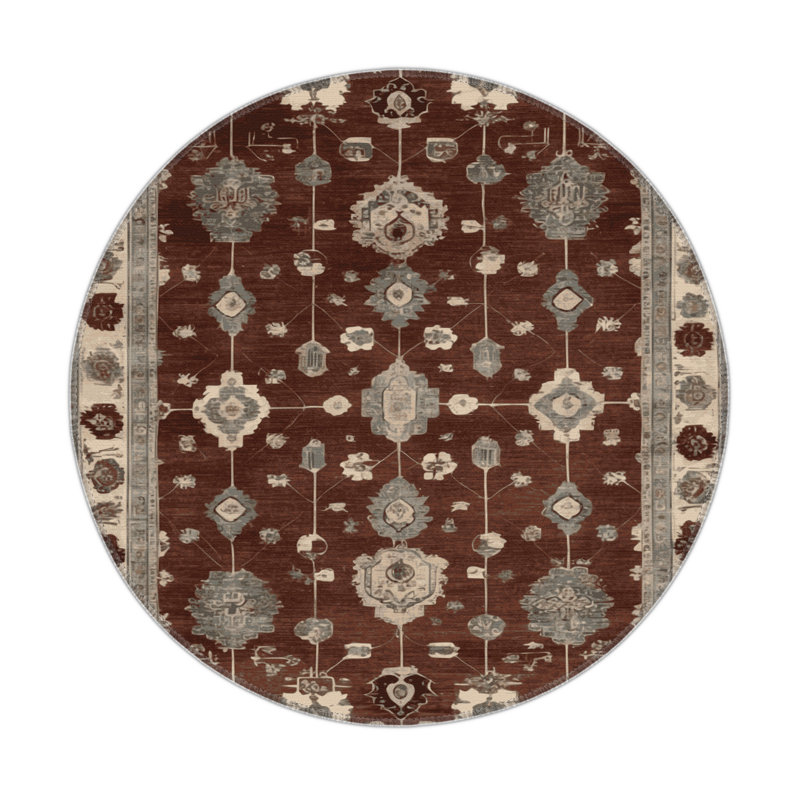 Tapis intérieur et extérieur brun Overdyed, Rond 5 pi