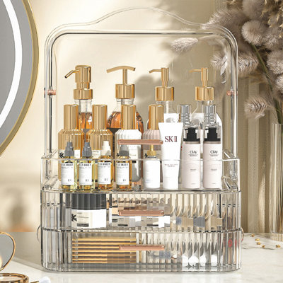 Navasota Plastic Compartment Makeup Organiser