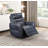 1Pc Recliner Chair With Swivel Motion Luxurious Comfort Blue Leather Upholstered Solid Wood Living Room Furniture-1149747953