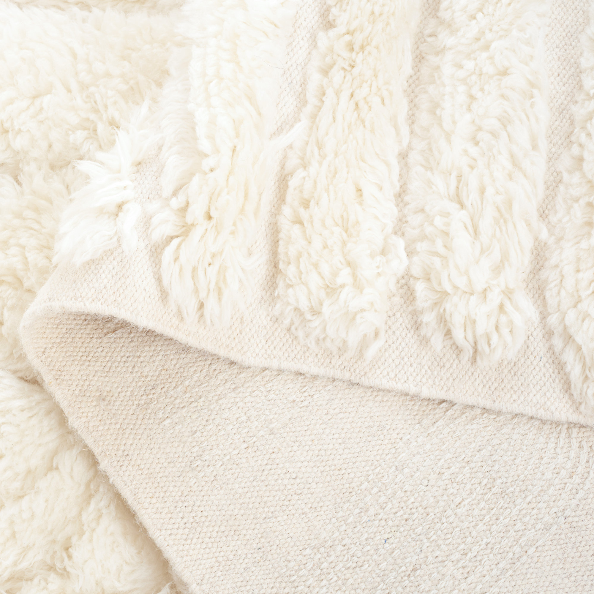 Fernande Handmade Wool Ivory Rug, Rectangle 4' x 6'