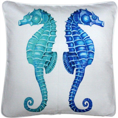 Capri Seahorse Reflect Square Pillow Cover & Insert