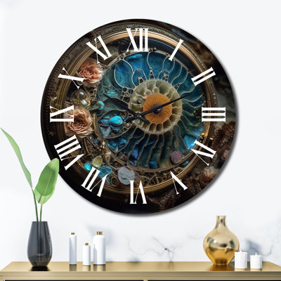 Horloge murale bioluminescente spirale océanique en métal Astrolabe