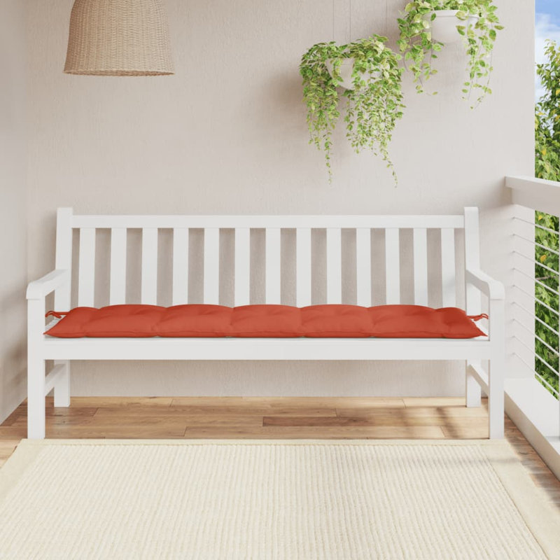 Ebern Designs Garden Bench Cushion 2.8" Fabric, Melange Red, 70.9" W x 19.7" D