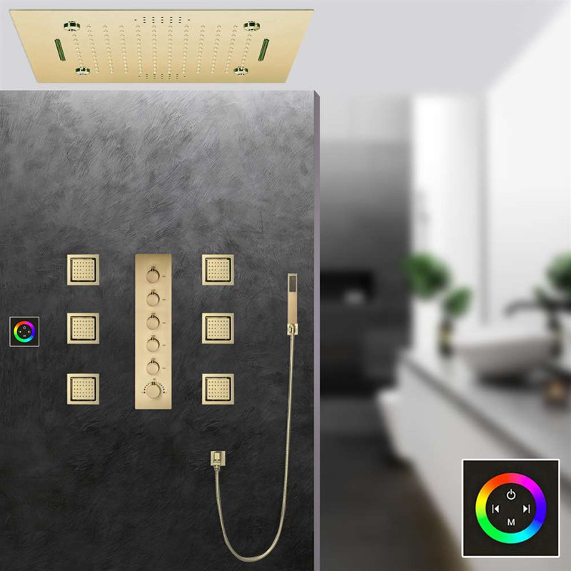 Robinet de douche tactile thermostatique à panneau tactile avec valve brute