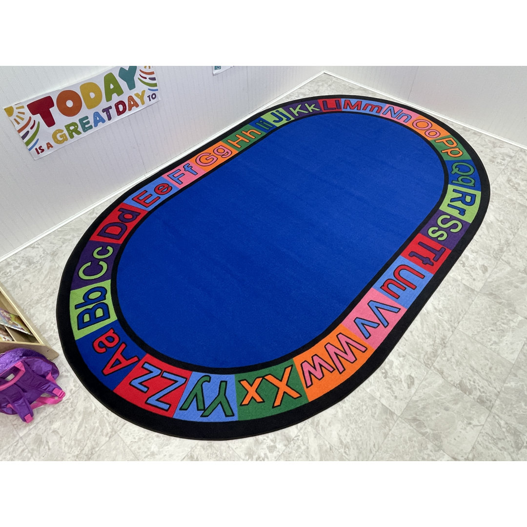 KidCarpet Alpha Circle Time ABC Rug Bright, Alphabet Nursery Area Rug | Educational Learning Rug for Children's Classroom | Area Rugs for Kids Playroom, School Kid Carpet Rug