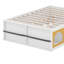 Structure de lit plateforme en bois avec tête de lit bibliothèque, lumières à DEL, tiroir de rangement pour vitrine-130558204-130558203