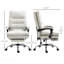 Fauteuil de bureau de massage en microfibre crème blanc, fauteuil de bureau d'ordinateur, fauteuil inclinable chauffant, avec repose-pieds, rembourrage à deux niveaux, roues pivotantes-395171471