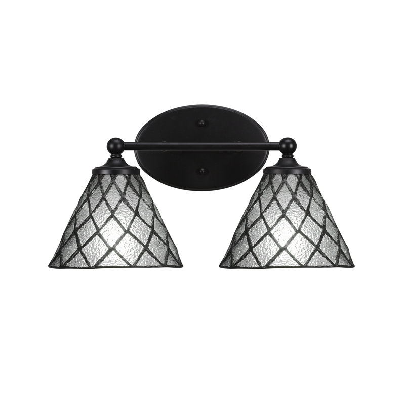Bar de salle de bain Bl Blana avec verre à glace 7 po, 2, Noir mat