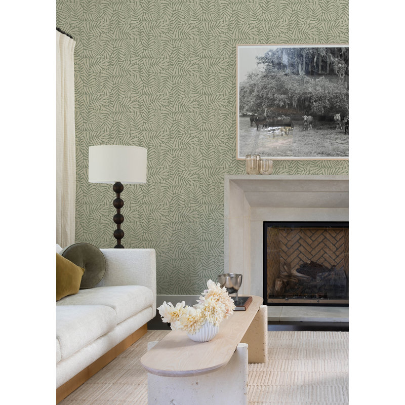 Gabriel Espresso Fern Wallpaper, Green