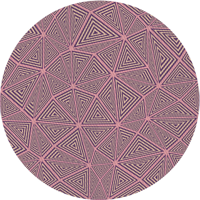 Tapis décoratif rose géométrique Scharff, Rond 6 pi