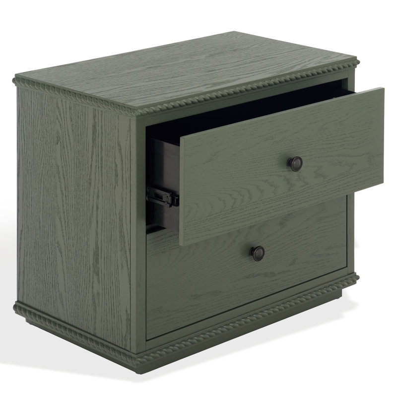 Octavian Rope Detail Nightstand, Vert
