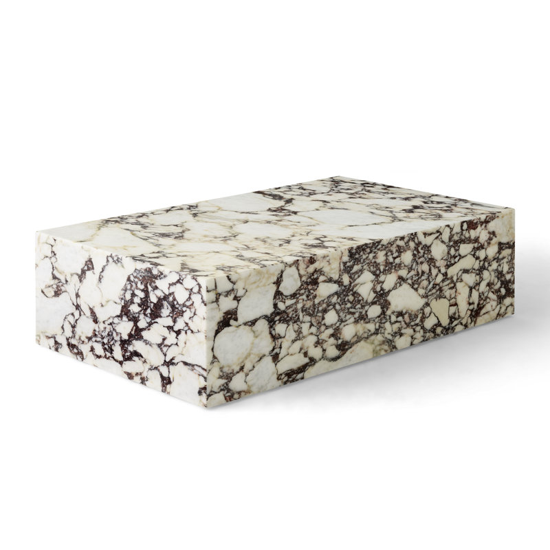 Plinth Marble Coffee Table, Calacatta Viola