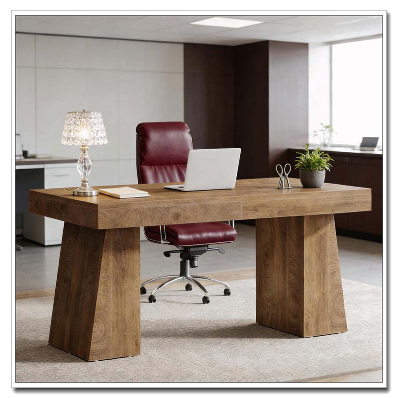 Computer Desk,Executive Desk, Light Brown