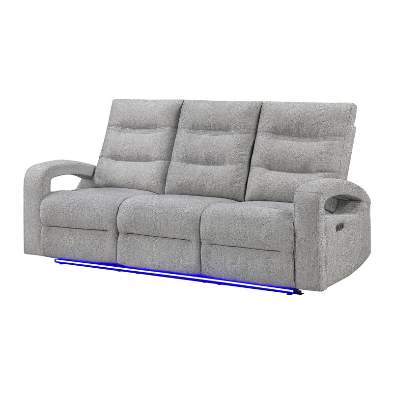 Canapé inclinable électrique gris Isolé, 81.5" W