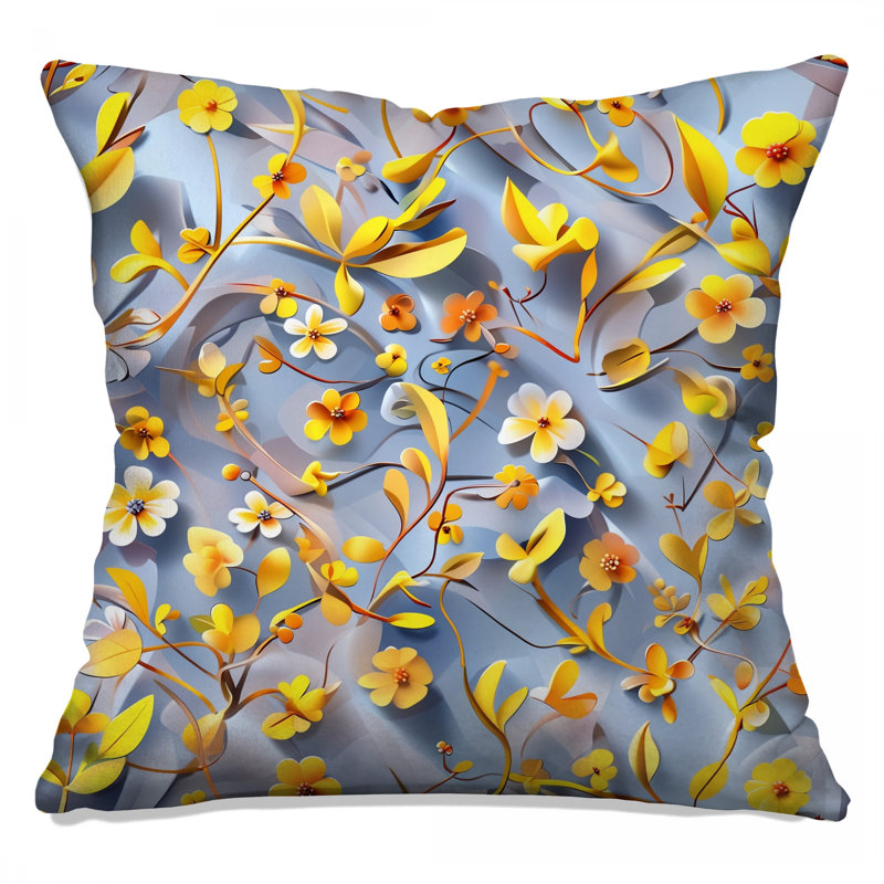 Coussins décoratifs à double face jaune et orange, 16 x 16 pouces