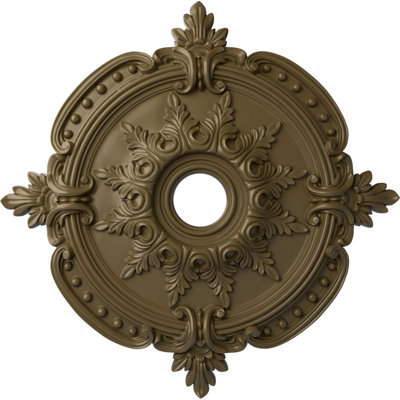 Médaillon de plafond Endurathane d'Athènes, diamètre extérieur de 26 1/4 po x P 3 1/4 po (convient aux auvents jusqu'à 3 5/8 po), fini étain peint à la main