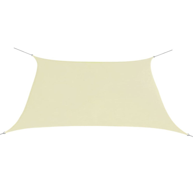 2m x 2m Rectangular Shade Sail, Cream