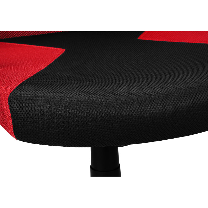 Fauteuil de bureau ergonomique avec filet rouge, pivotant et pour bureau d'ordinateur