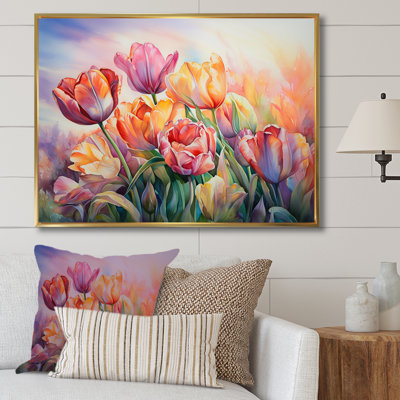 Tulipes au coucher du soleil II sur toile