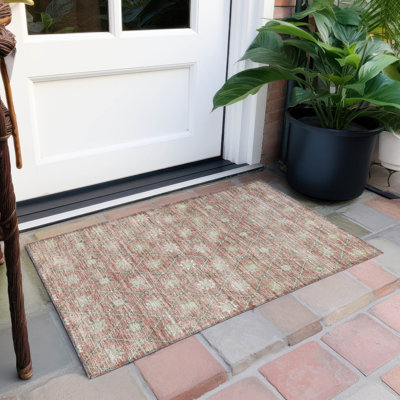 Tapis terre cuite lavable à la machine intérieur / extérieur Xhevrie