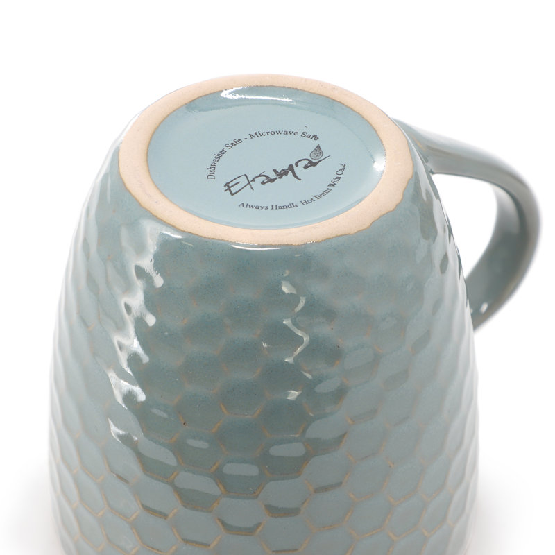  Honeycomb 6-Piece 15 oz. Mug Set, Assorted Colours, Teal