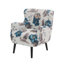 Fauteuil d'appoint rembourré moderne avec accoudoirs arrondis et dossier ferme