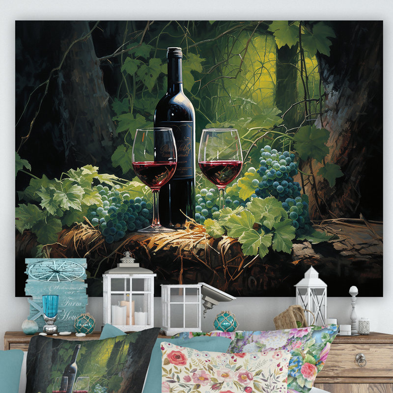 Cabernets calmes I - vin, impressions murales, Toile tendue, H 34 po x l 44 po