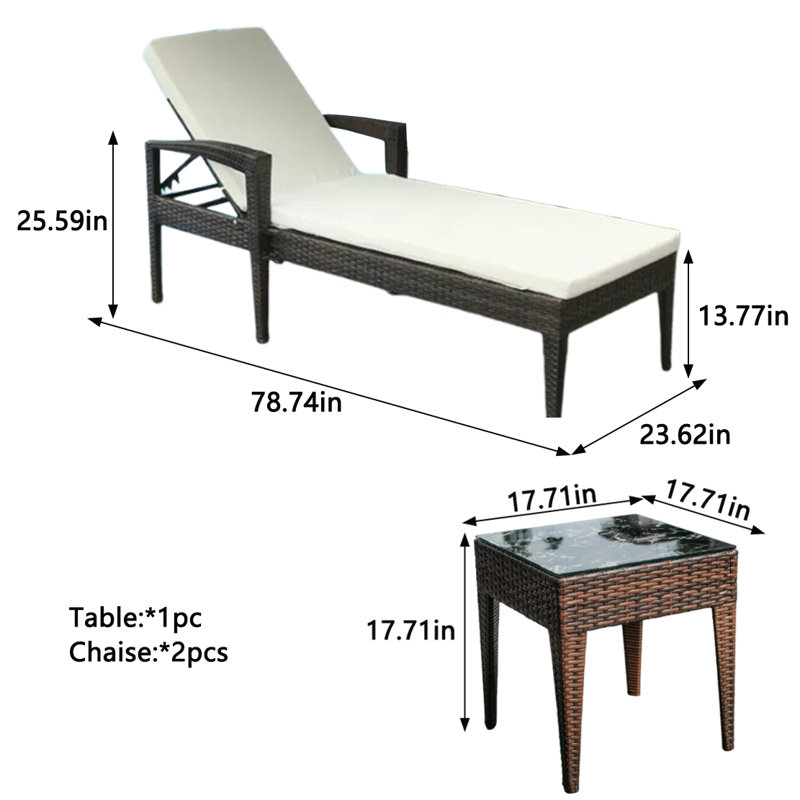 Chaises longues en rotin pour l'extérieur