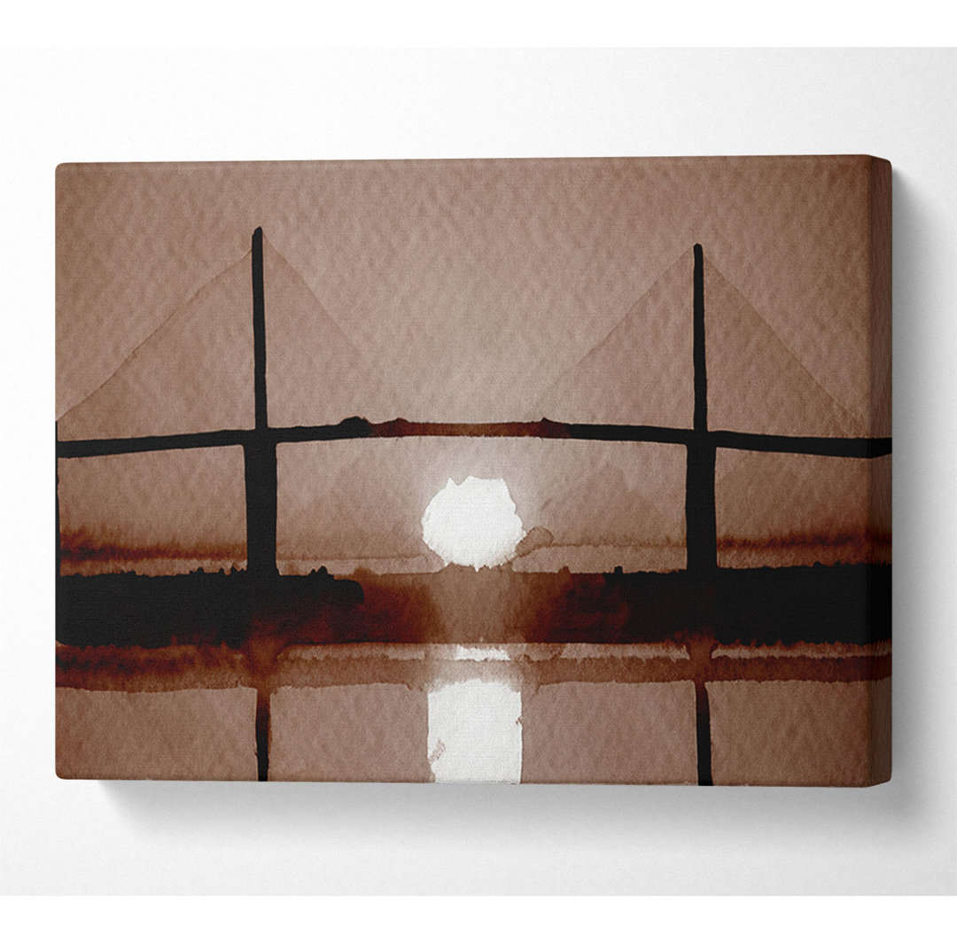 Distant Bridge Sundown Chocolate - Kunstdrucke auf Leinwand